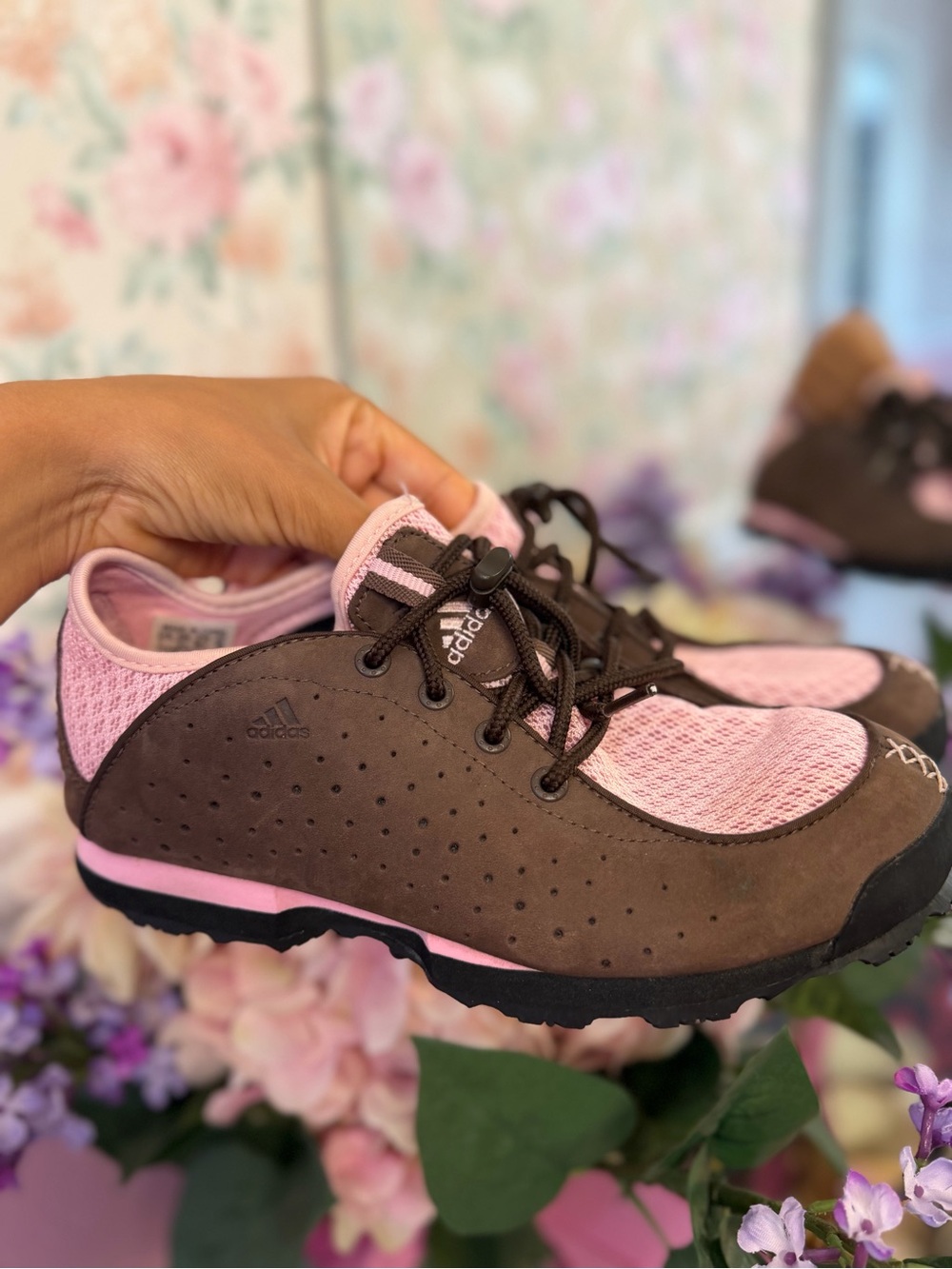 adidas Pink and Brown Outdoor Mesh Trainers